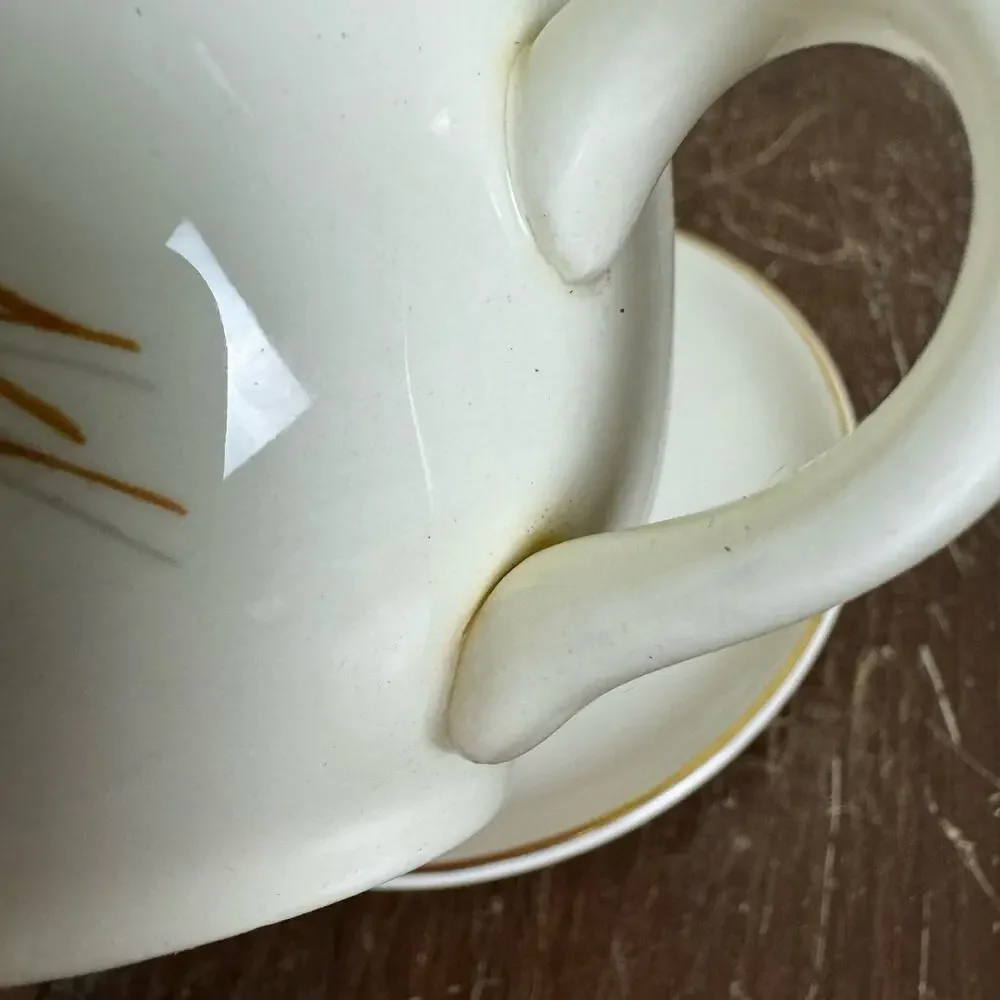 Homer Laughlin‎ Golden Wheat VINTAGE 24K Gold Accent Tea cup & saucer